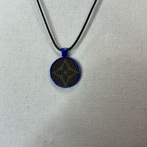 Necklace with upcycled Louis Vuitton monogram charm
